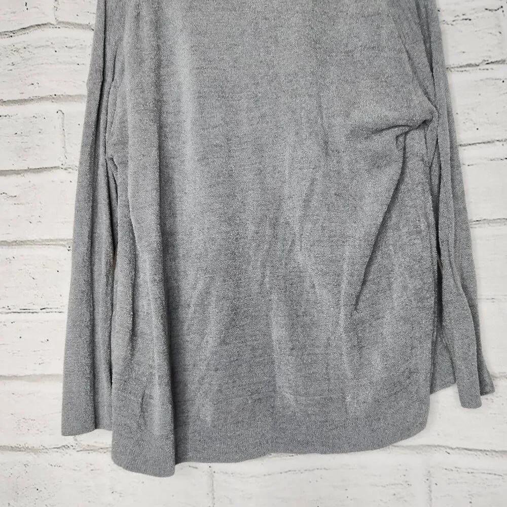 Barefoot Dreams Womens Gray Cozy Chic Ultra Lite Knit Shawl Cardigan Size XS/XXS